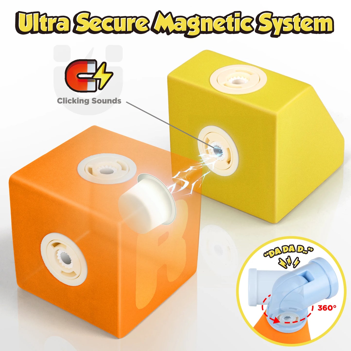 Foam Magnetic Building Blocks,52PCS Magnetic Alphabet Truck Toys,Educational Learning Toys for 1 2 3 Year Old Boys Girls Gift