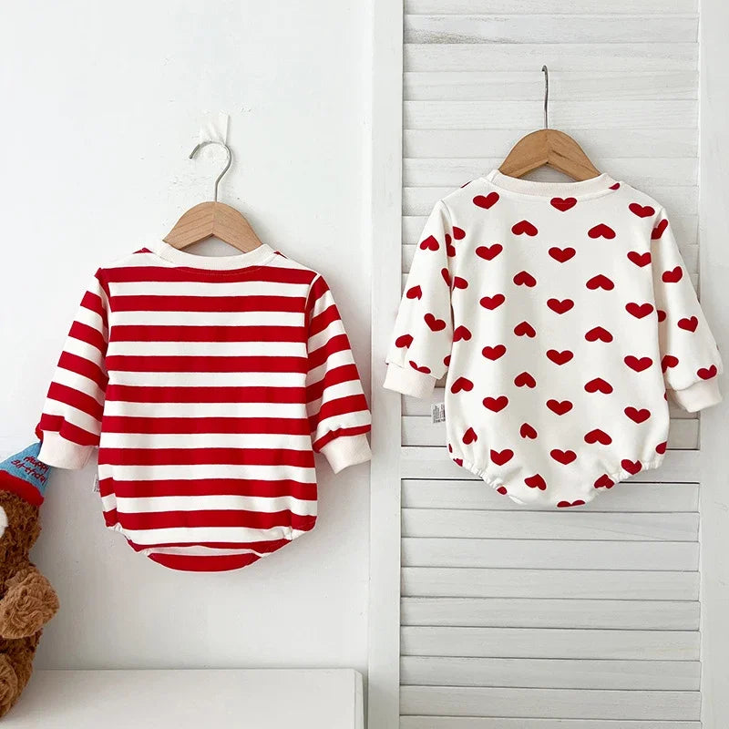 Christmas Children Clothes 0-24M Newborn Baby Boys Girls Bodysuits Long Sleeved Cartoon Velvet Jumpsuit New Year Clothing