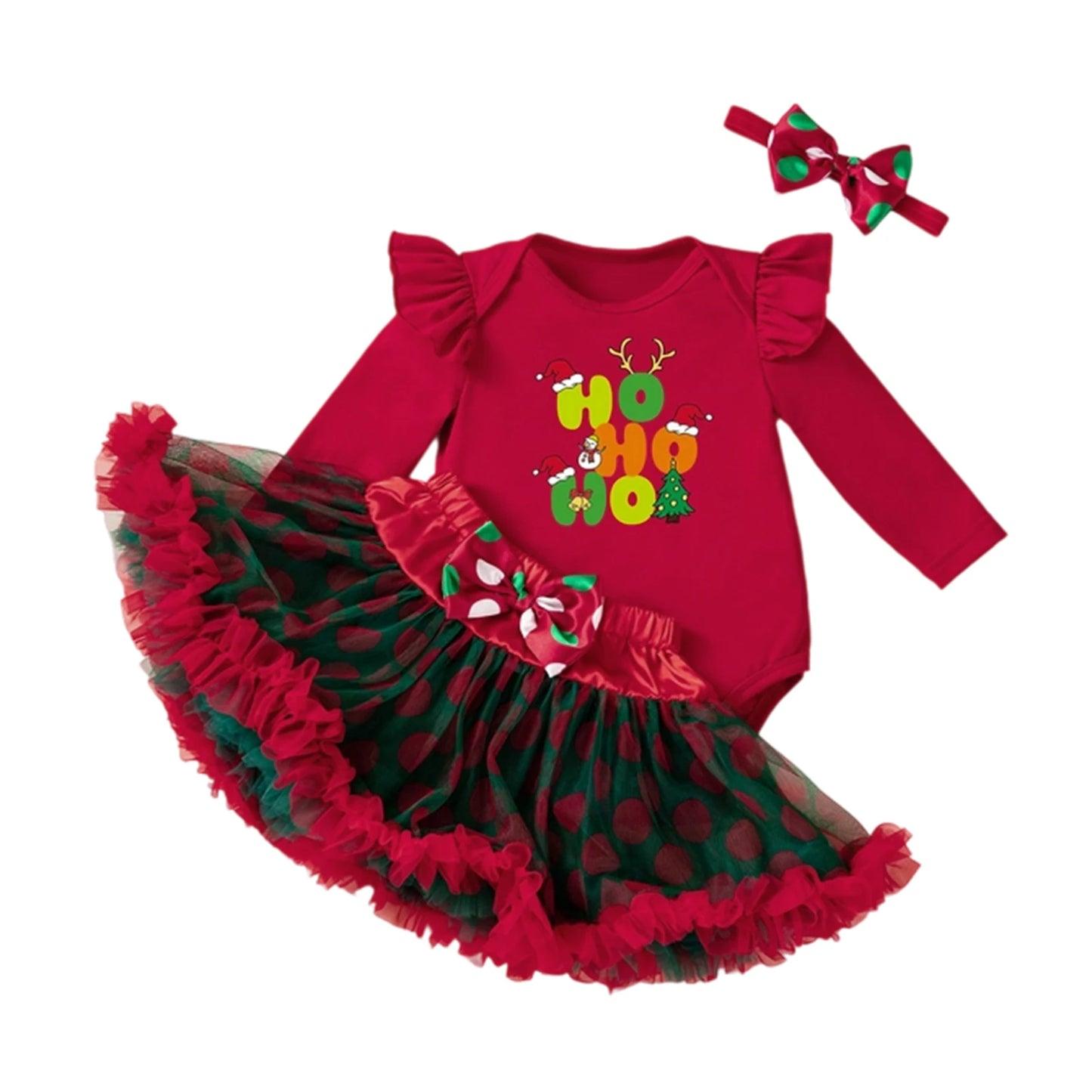 Toddler Girls 3PCS Outfit Set Floral Print Long Sleeve Top Ruffle Skirt Headband Fall Clothes Set for Baby Girls