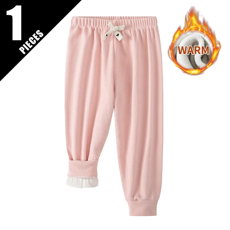 Autumn And Winter Children's 7-color Casual Sports Sweatpants Versatile For Boys And Girls With Thick Fleece And Haren Pants
