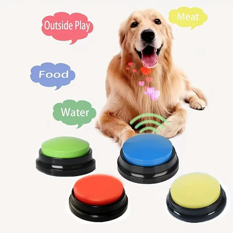 Dog Cat Communication Buttons Voice Recording Button for Pet Training Buzzer 30 Second Record Playback Interactive Pet Toys