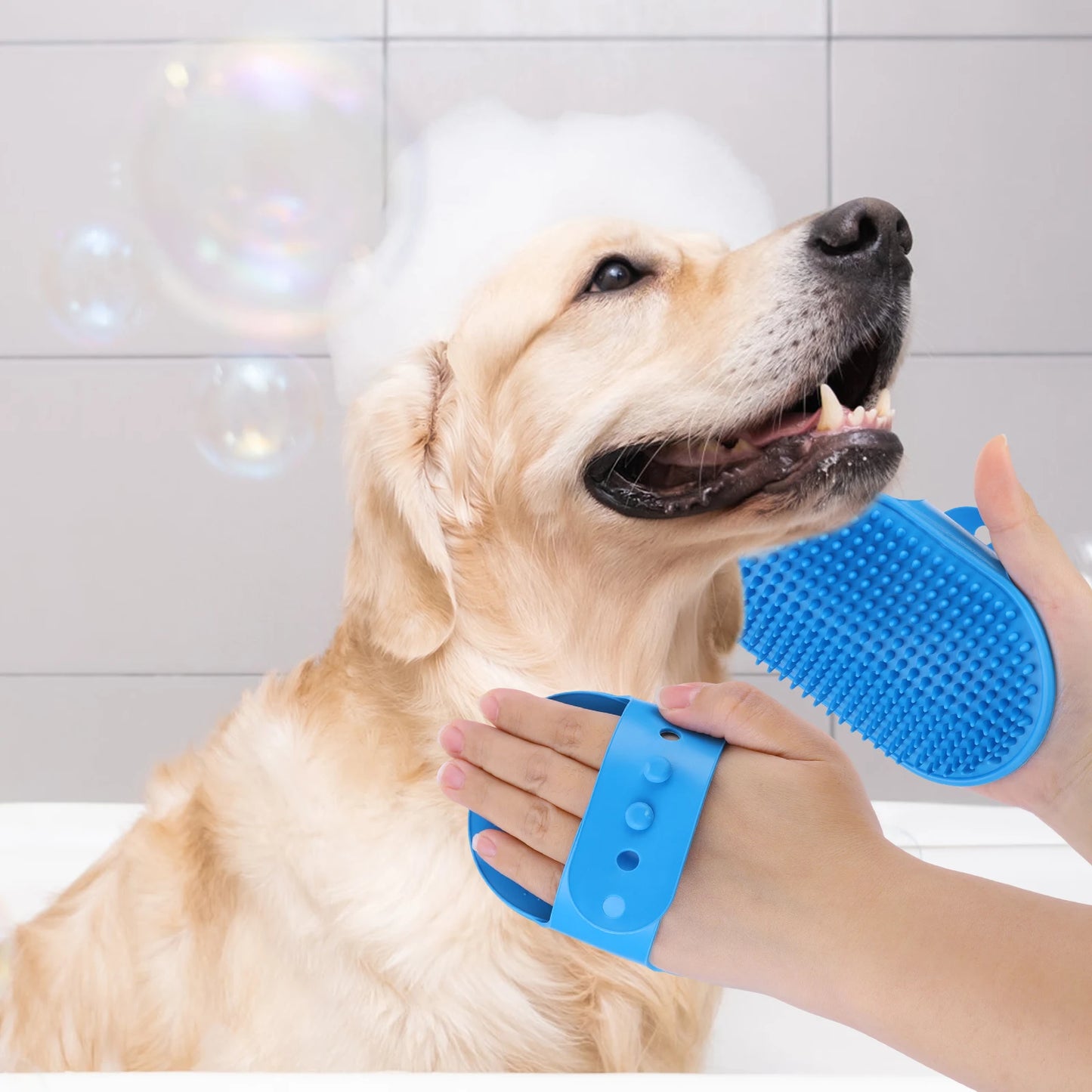 6PCS Pet Grooming Kit Silicone Dog Bath Brush Dog Toothbrush Finger Dog Shampoo Brush for Dog Cat Bathing Massaging & Grooming