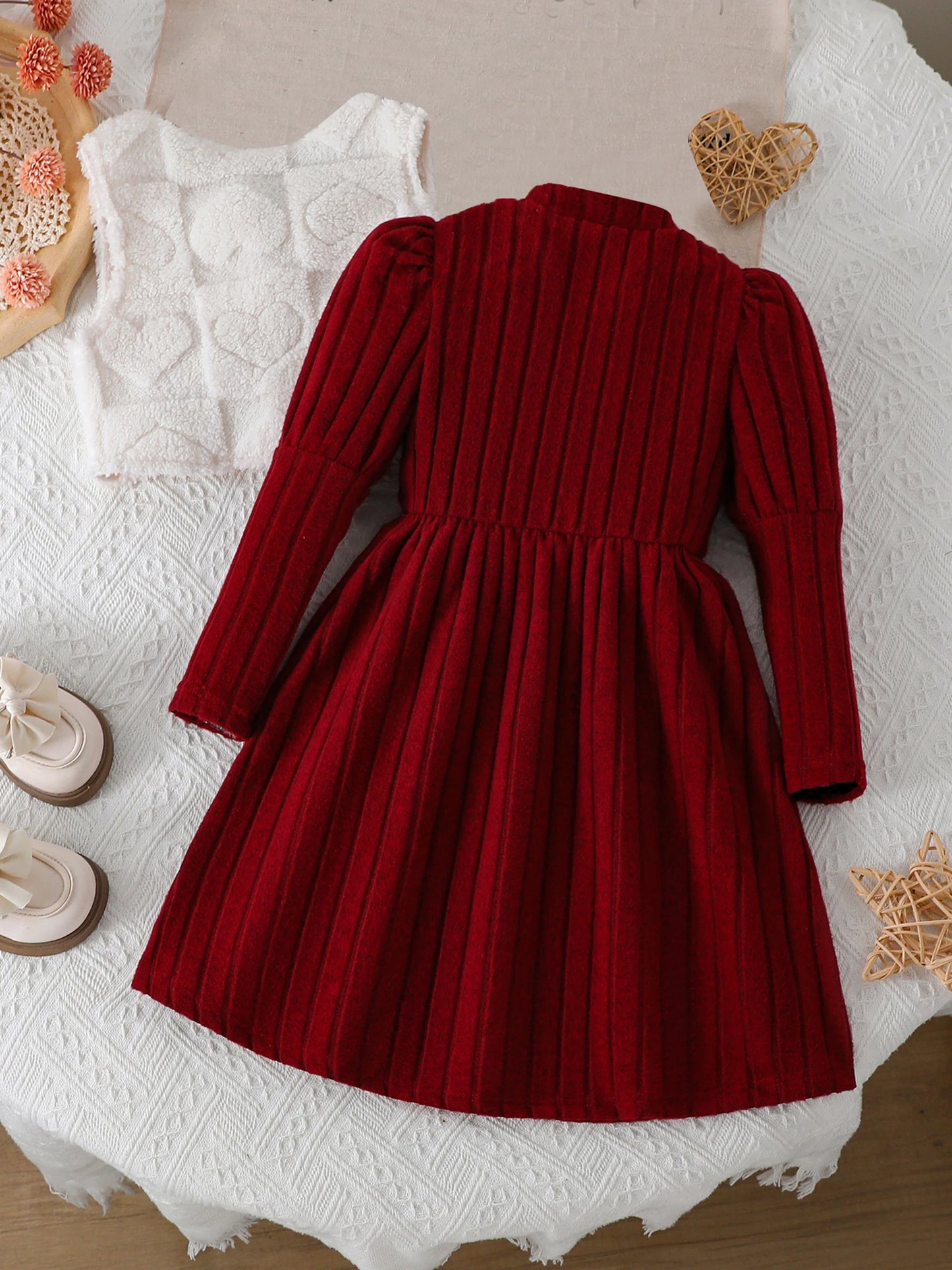 Girls 3PCS Winter Outfit Pink Cable Knit Sweater Leggings Faux Fur Hooded Coat Set for Cold Weather