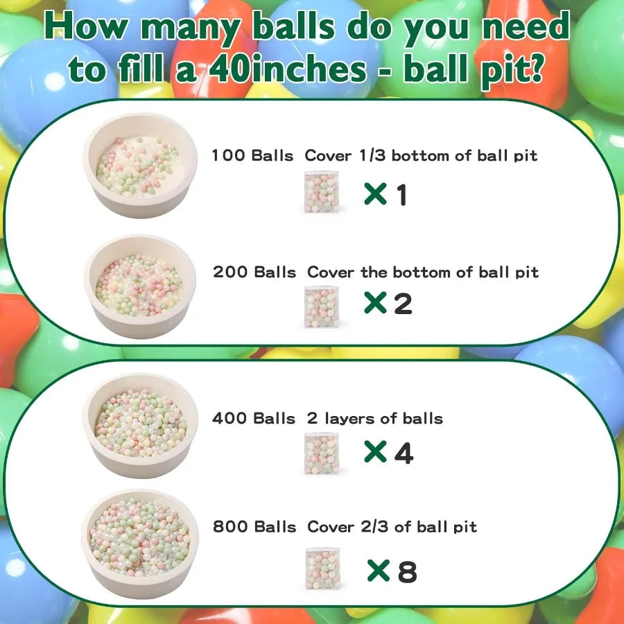 50pcs Plastic Balls for Ball Pits - Hollow Balls- Safe and Exciting Playtime - Perfect for Baby Pools, Birthday Party Decoration