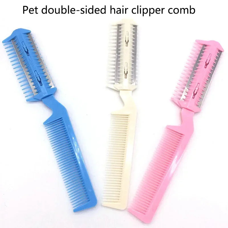 Razor For Cats Products Comb Grooming Hair Thinning Hairbrush Cat Blades Cut With 2 Trimmer Dog Cutting Pet Comb