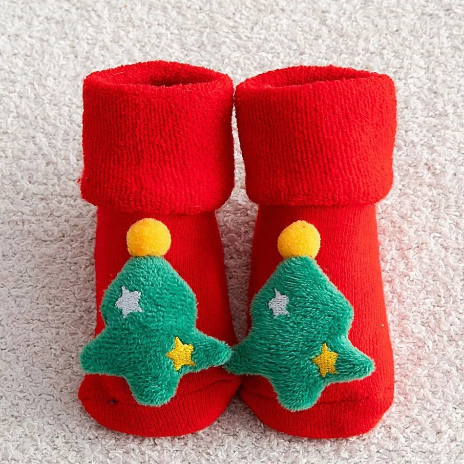 0-3 Years Children Stockings Baby Thickened Terry Xmas Warm Stuff Boy Girl Christmas Winter Clothing Accessories Toddler Socks