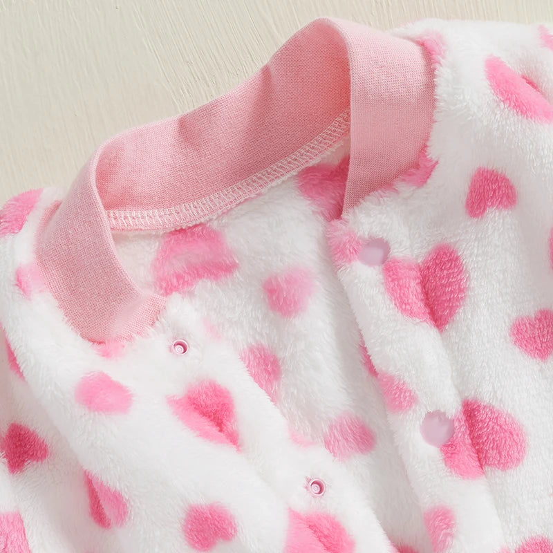 Cute Animal Print Hooded Jumpsuit Cozy Winter Romper with Zipper Closure for Infant Boys and Girls