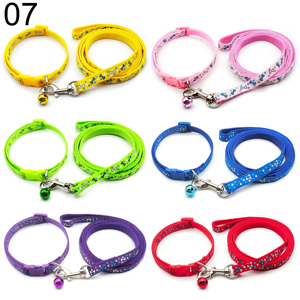 24Sets Dog Cat Leash Adjustable Leashes Collar Puppy Outdoor Walking Personalized Terier Schnauzer Outdoor Traction Rope General