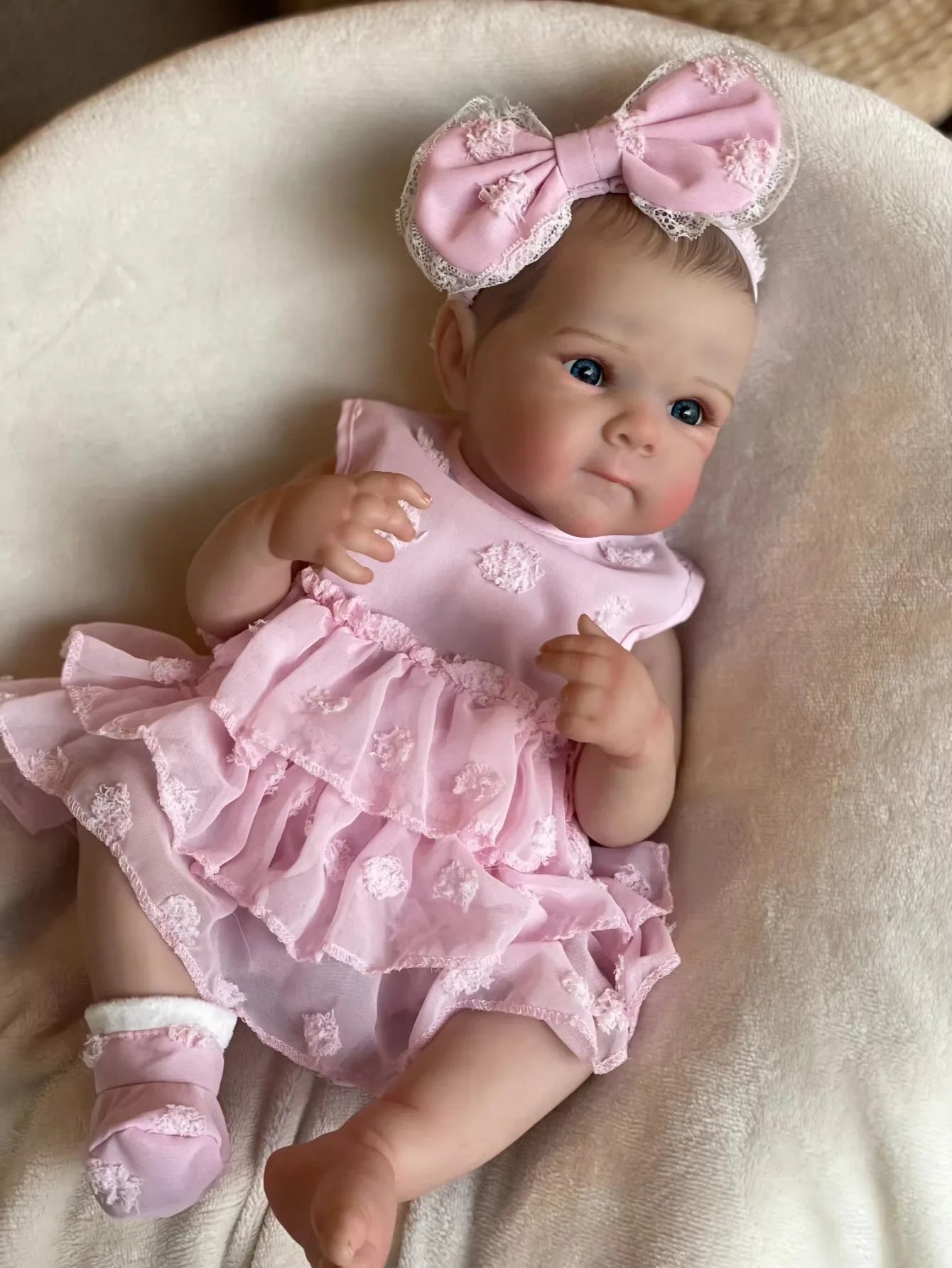 18 Inch Bettie Girl Cute Lifelike Bebe Reborn Doll Handmade Newborn Baby Doll With Painted Hair