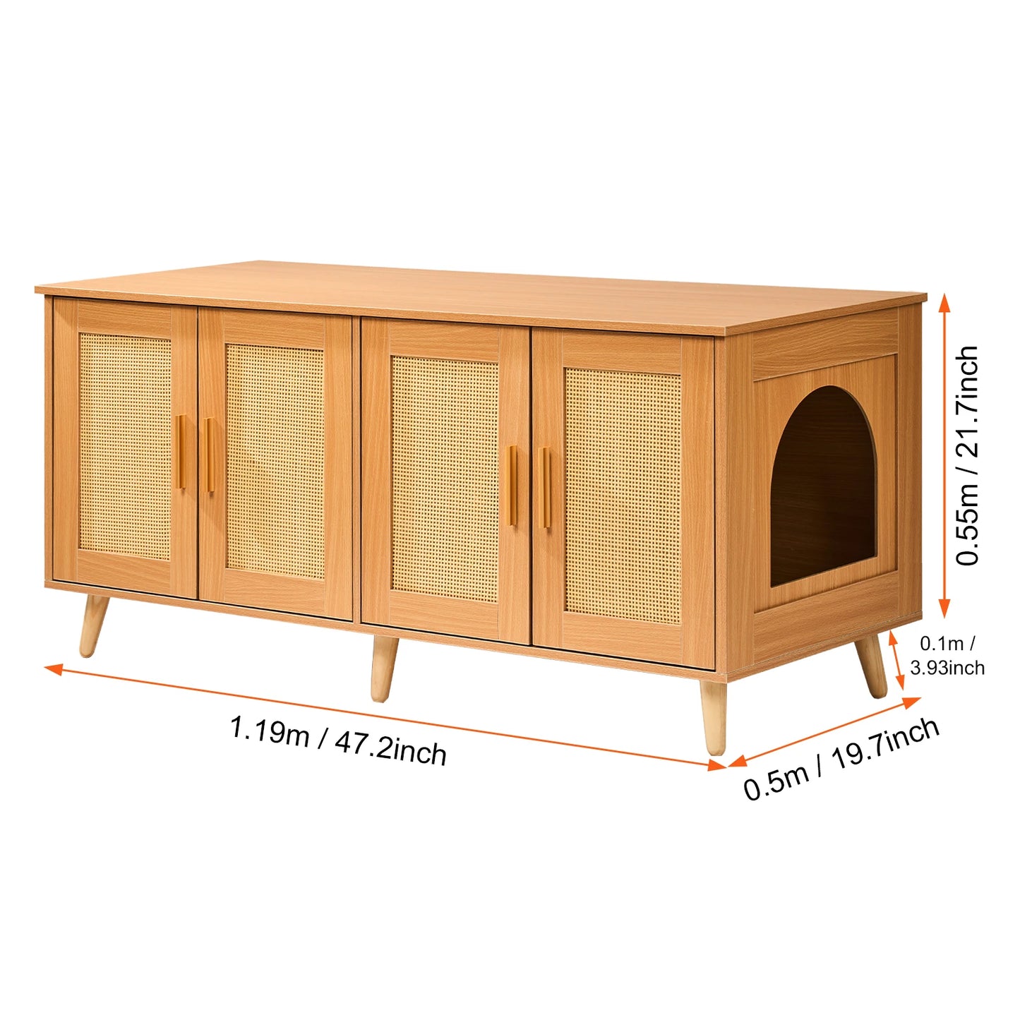 SucceBuy Cat Litter Box Enclosure for 2 Cats Litter Box Furniture Hidden Wooden Cat Box Cabinet Fit Most of Litter Box White