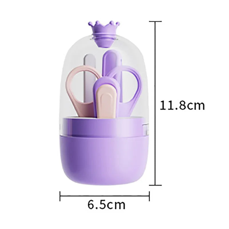 Children Manicure Kit Baby Nail Scissor Baby Nail Care Tool Set Kid Safe Portable Nail Clipper Trimmer File Tweezer with Box
