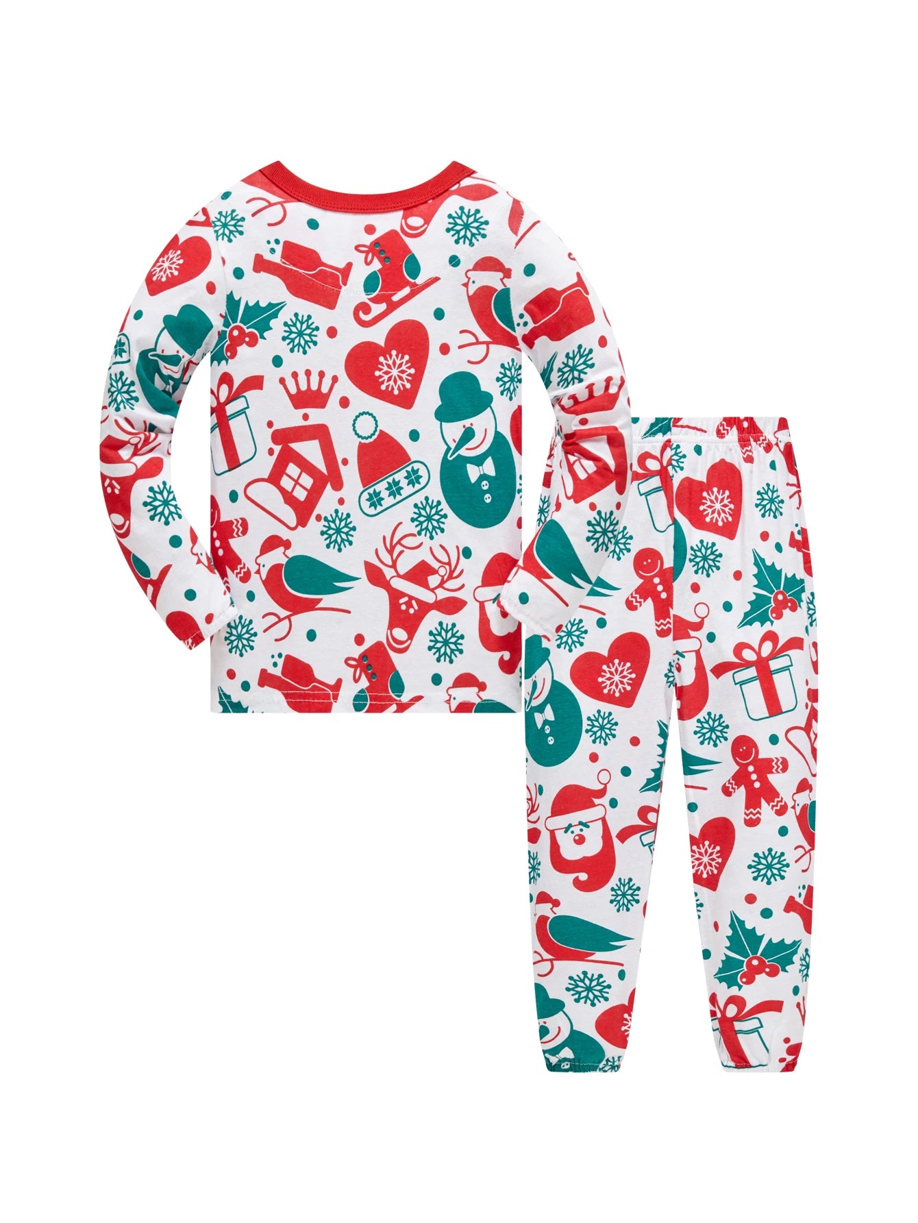 Christmas Pajamas 100% Cotton Long Sleeve sleepwear 1-8 Year Old Boys and Girls Cartoon Christmas Pattern Full Print Pajama Set