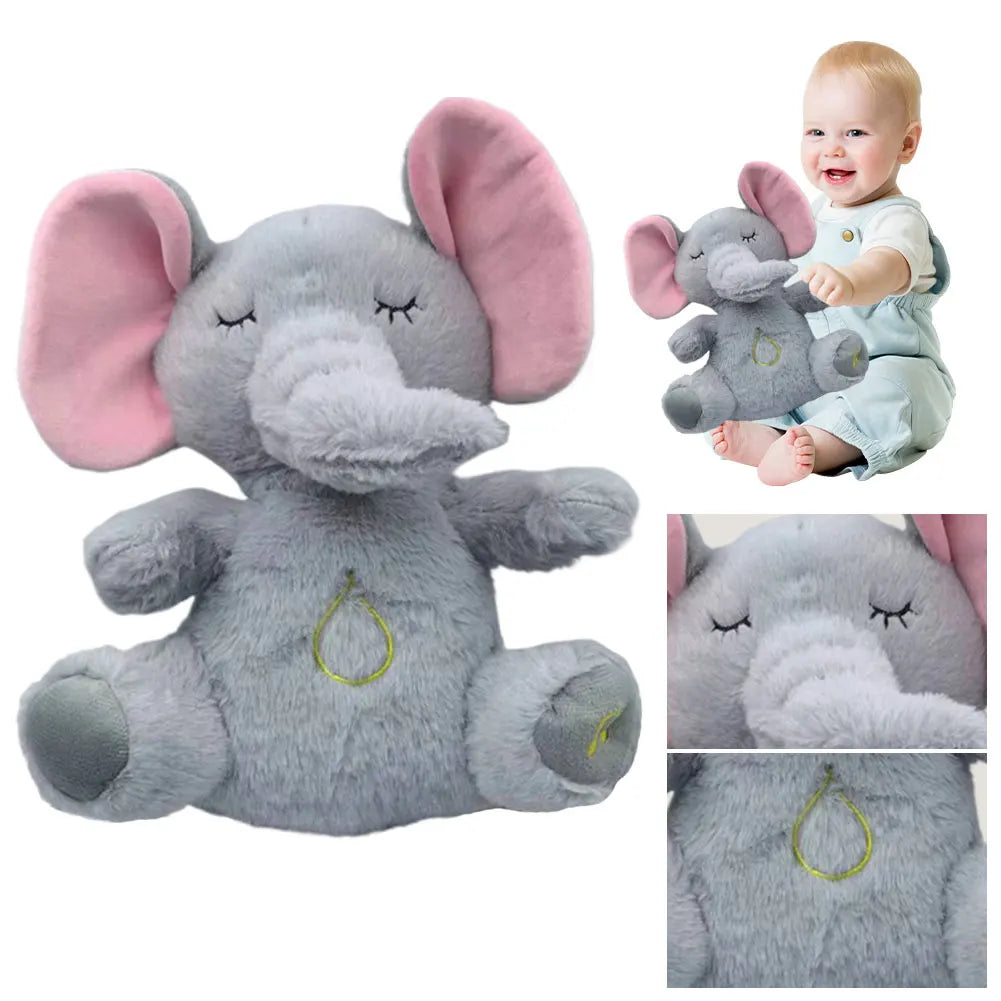 Cute Animal Sleeping Music Toy with Music Lights Rhythmic Breathing Motion Baby Sleep Soother Musical Baby Toy for Newborns