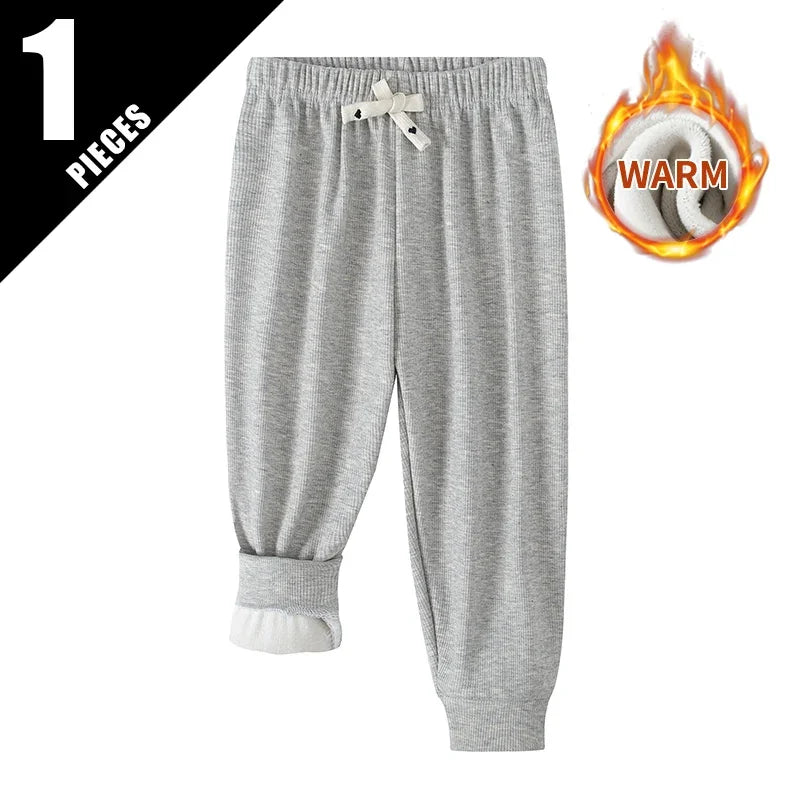 Autumn And Winter Children's 7-color Casual Sports Sweatpants Versatile For Boys And Girls With Thick Fleece And Haren Pants