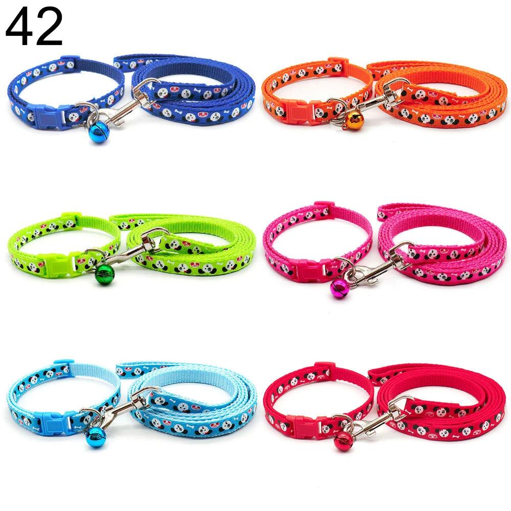24Sets Dog Cat Leash Adjustable Leashes Collar Puppy Outdoor Walking Personalized Terier Schnauzer Outdoor Traction Rope General