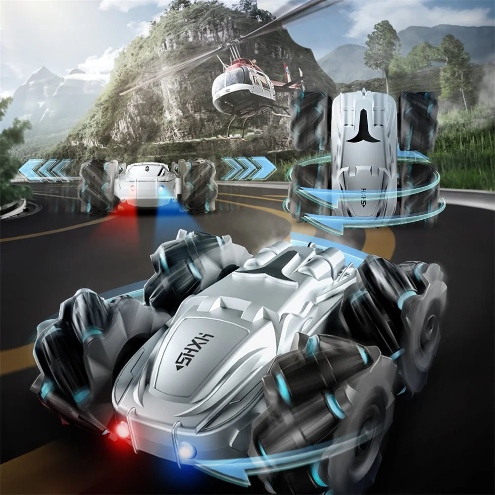 Remote Control Car,Double Sided 360° Rotating 4WD RC Cars, 2.4GHz Electric Race Stunt Toy Car Rechargeable Toy Cars Boys Girls