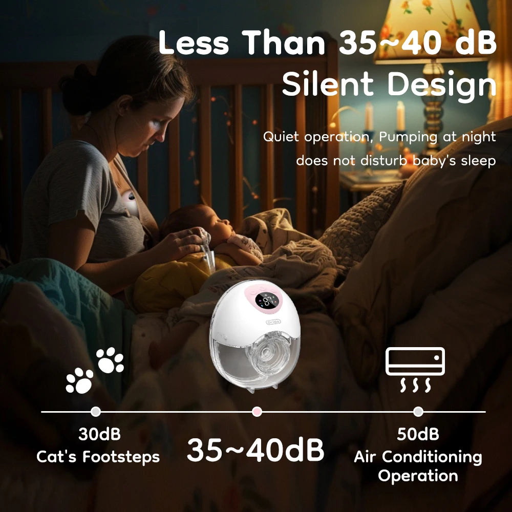 MAMIJOY 2PCS Wearable Electric Breast Pump 4 Modes 36Suction Levels Silent Leak-Proof Hands Free Breast Pumps Breastfeeding EB50