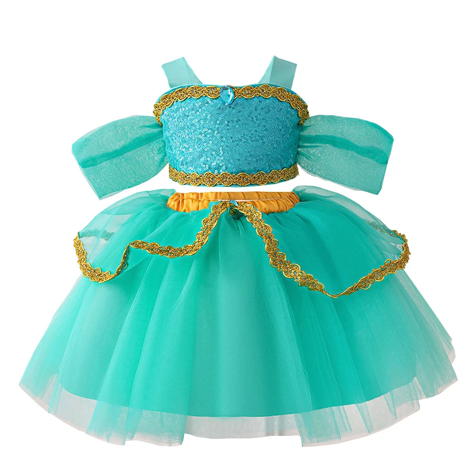 Princess Dress for Baby Girl Children Performance Clothing Baby Birthday Party Puffy Dress With Headband Christmas Costume 6M-3Y