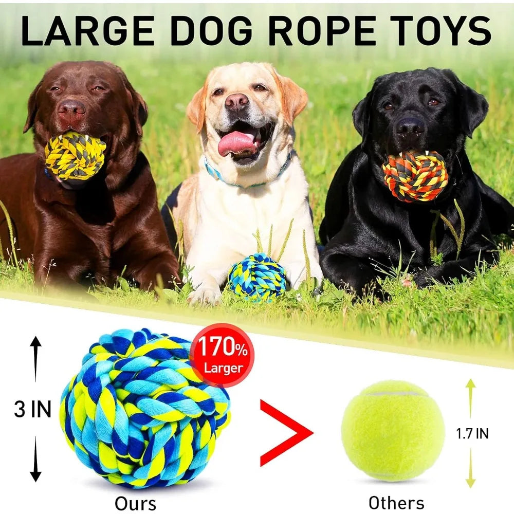 "Sharlvoy XL Dog Chew Toys for Aggressive Chewers, Durable Balls for Large Dogs, Heavy Duty Toys, Squeaky Toys for Small Dogs"