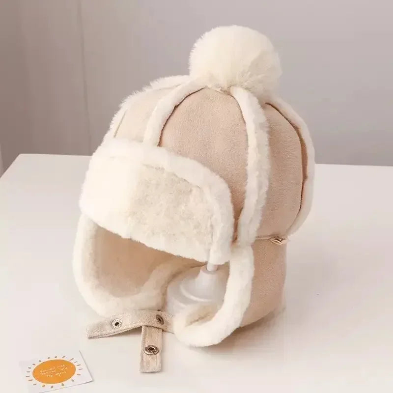 Baby Toddler Winter Ushanka LeiFeng Hat Cute Pompom Earflap Warm Outdoor Ear Protection Kids Cap