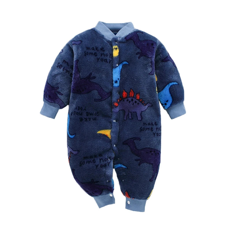 Newborn Baby Spring/Winter Romper - Soft Flannel Infant Jacket Jumpsuit for Girls/Boys | 0-18 Months Baby Clothes