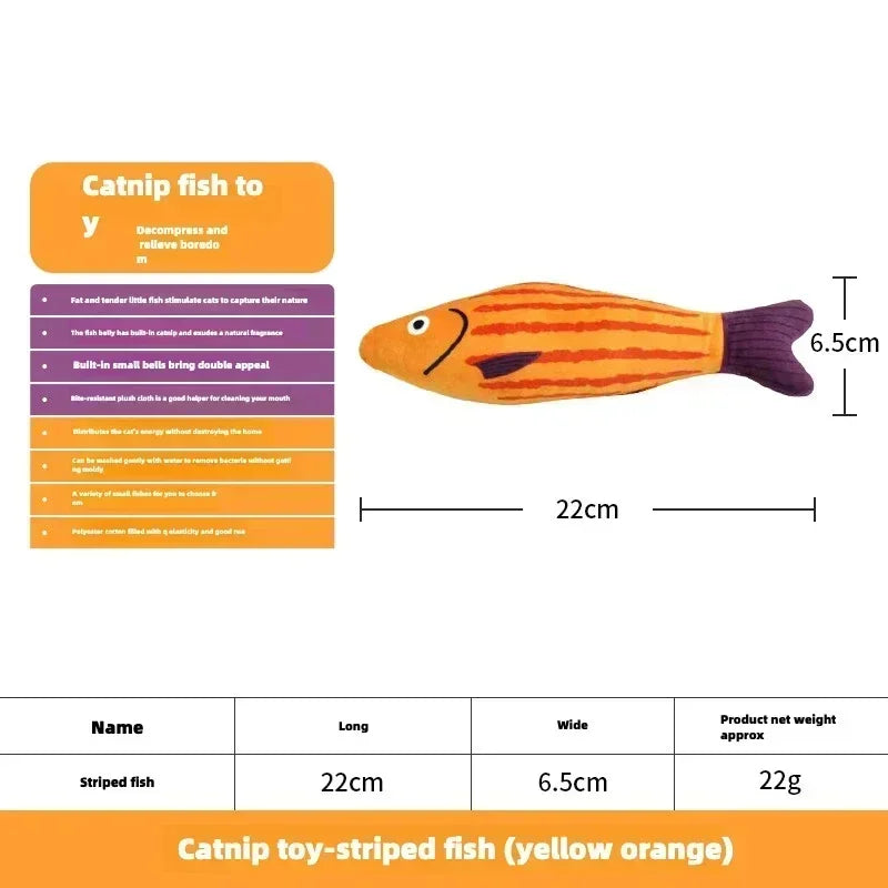 Simulation Fish Interactive Chew Toy for Cat, Catnip Toys, Pillow Toys for Kitty, Various styles，cute. Durable, premium