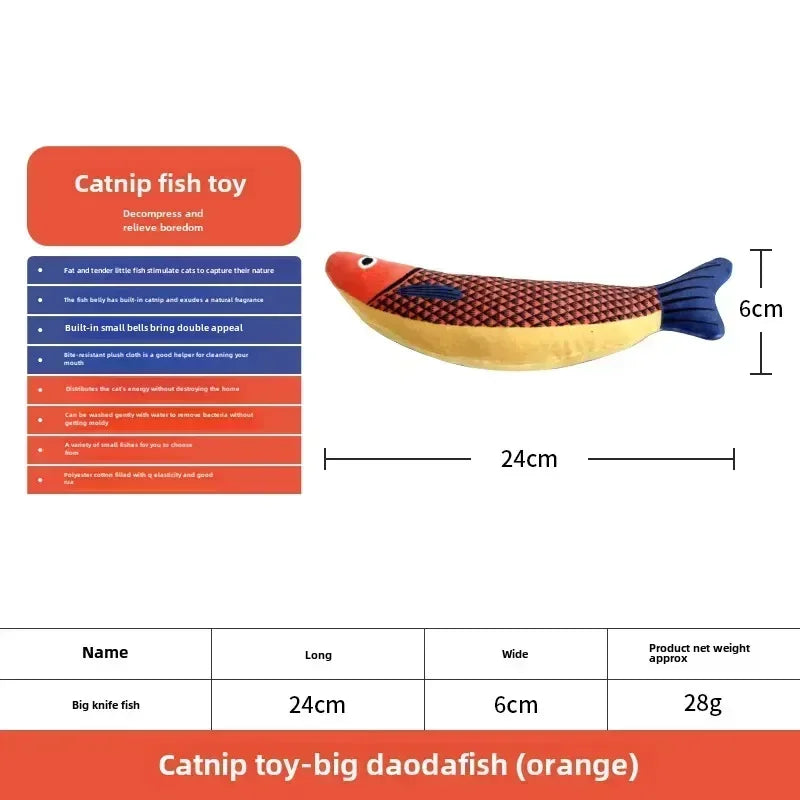 Simulation Fish Interactive Chew Toy for Cat, Catnip Toys, Pillow Toys for Kitty, Various styles，cute. Durable, premium