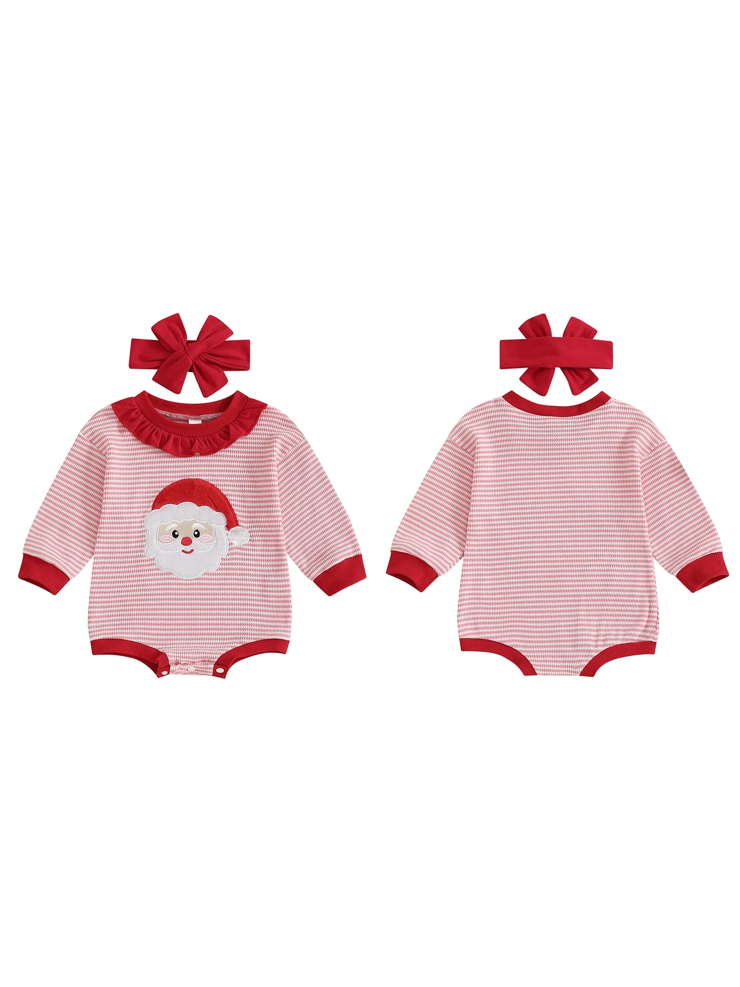 Infant Baby Boy Romper Winter Snowflake Print Reindeer Embroidery  with Hat Set Holiday Costume Outfit for Newborn