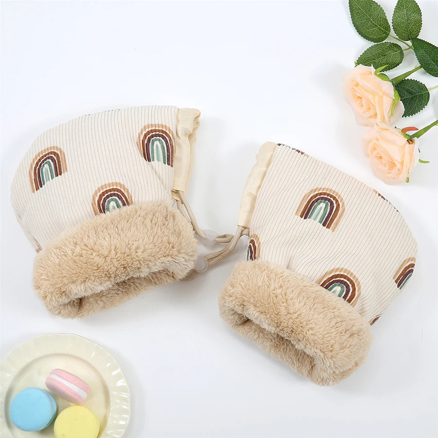 Children's Bicycle Gloves Children's Outdoor Sports Mittens Cartoon Printed Hands Warmer Scooter Gloves for Winter