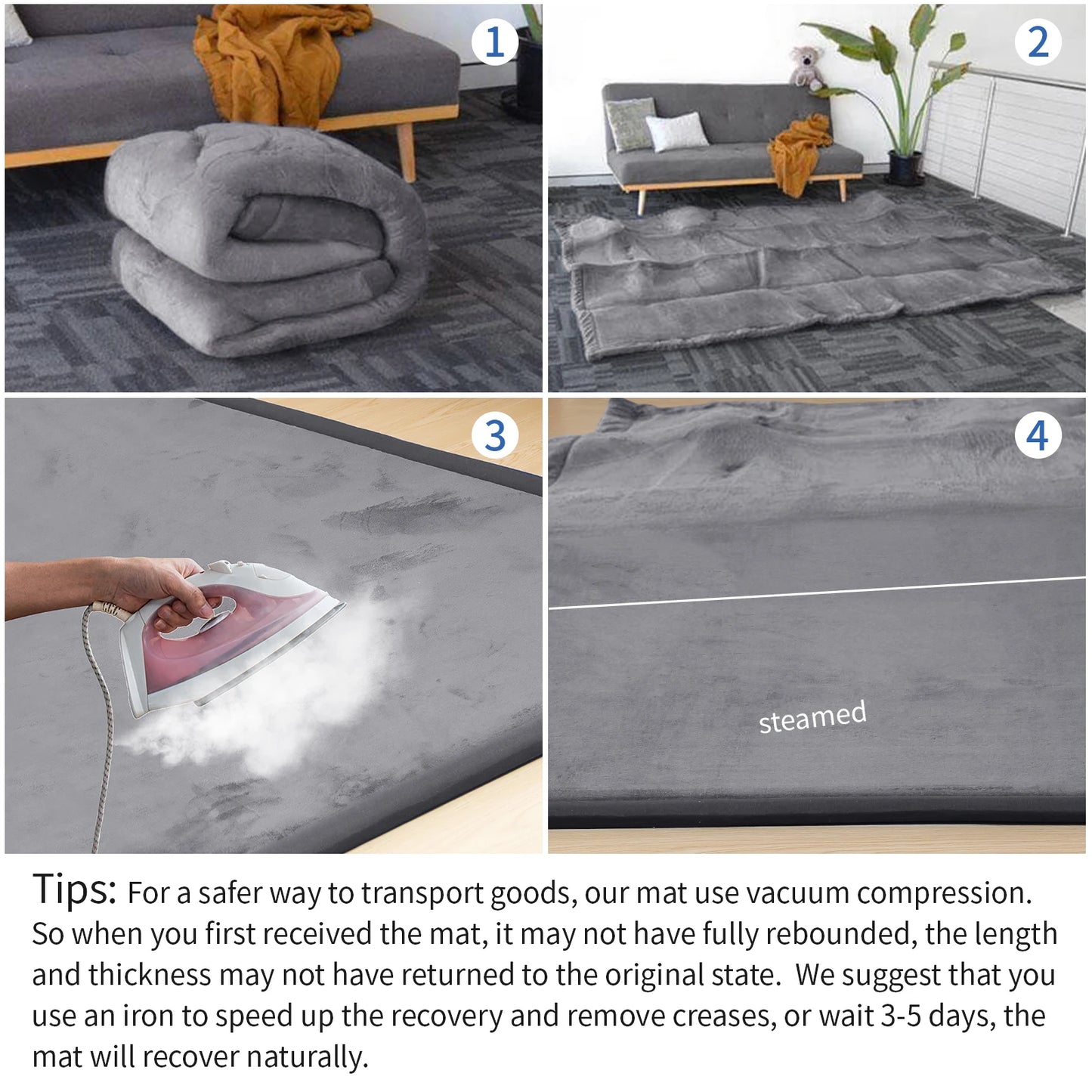 Huloosleep 4 Colors Baby Crawling Play Mats Non-Slip Thick Soft Foam Baby Activity Rug Gym Baby Carpet Mother+Kids Area Rug