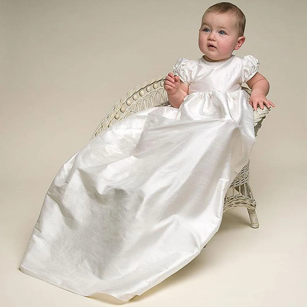 Vintage Embroidery Baby Girl Baptism Dress 1st Year Birthday Party Wedding Christening Gown Infant Toddler Clothing 3 pcs Set