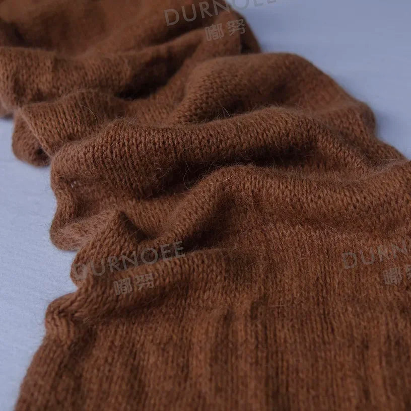 Baby Swaddling  Blanket Newborn Photography Receiving Stretchable Wool Wrap Handmade Hat Photo Shooting Accessories