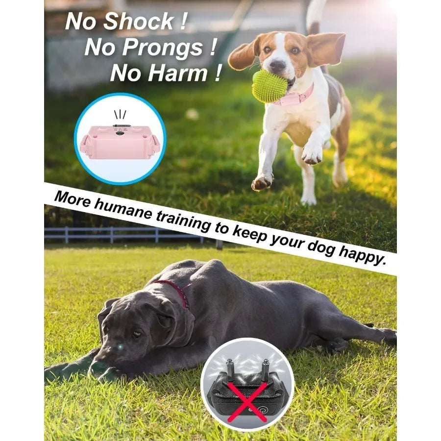 No Shock Dog Training Collar with Remote Dog Vibration Collar with Controller Beep and Vibrate Only Safe Lock Waterproof Rechar