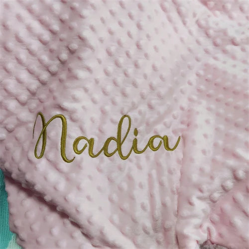 Personalized Baby Blanket with Name for Newborn Boys and Girls Custom Minky Fleece Toddler Crib Stroller Blanket Birthday Gift