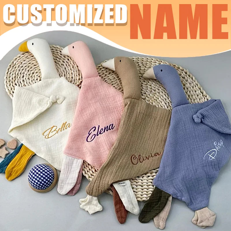 Baby personalized Name Blanket Muslin Kids Cotton Blanket With Name Infant Sleepping Doll for Newborn Shower Gifts