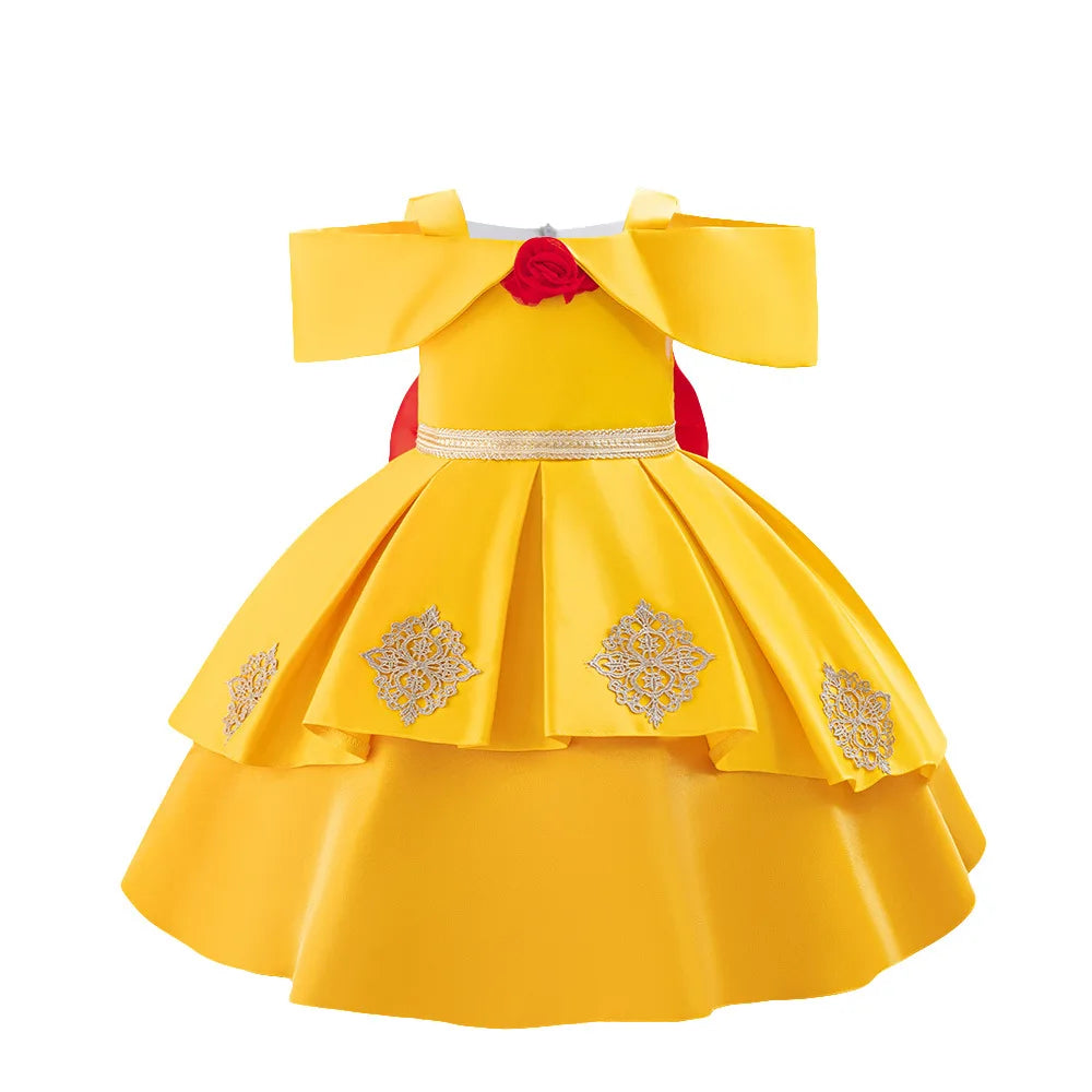 Princess Dress for Baby Girl Children Performance Clothing Baby Birthday Party Puffy Dress With Headband Christmas Costume 6M-3Y