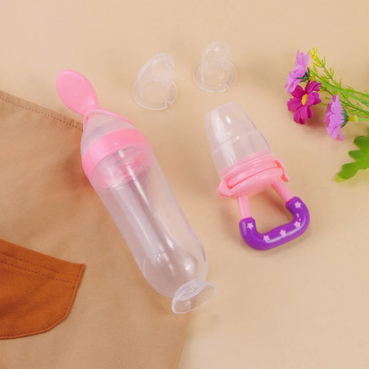 4PCS Baby Spoon Bottle Feeder Dropper Silicone Spoons for Feeding Medicine Kids Toddler Cutlery Utensils Children Accessories