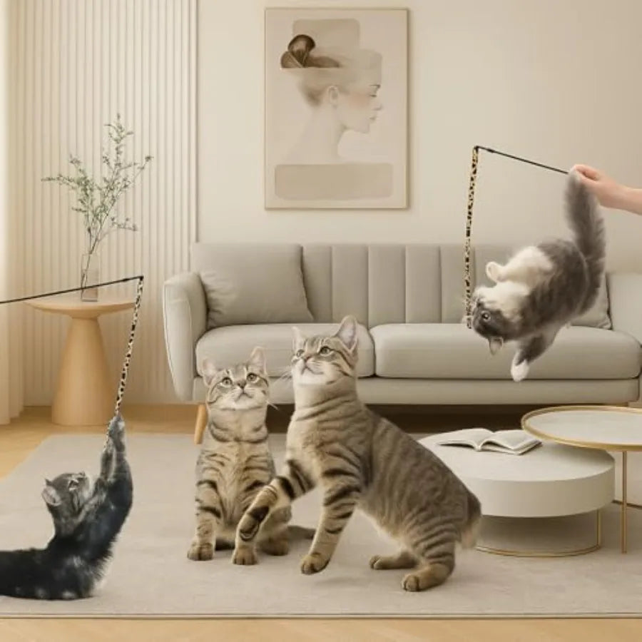 Cat Tunnel Toy Set for Indoor Cats 20 Pcs Collapsible Cat Tunnels Tubes Interactive Feather Wand Ba Toys for Kittend Large Adul