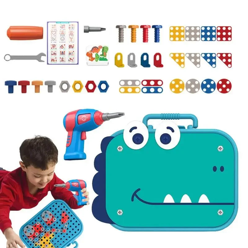 Pretend Play Preschool Children Nut Screw Assembly Simulation Carpenter Tool Educational Montessori Kids Toys  Electric Toolbox