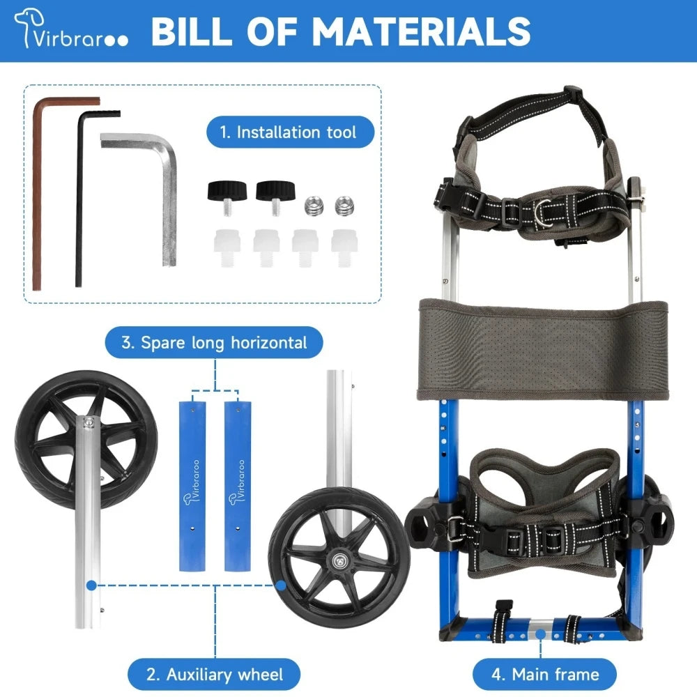 Dog Wheelchair For Back Legs Dog Wheelchair With All-Terrain Tires & Durable Bearings Large Dog Wheelchair For Back Legs