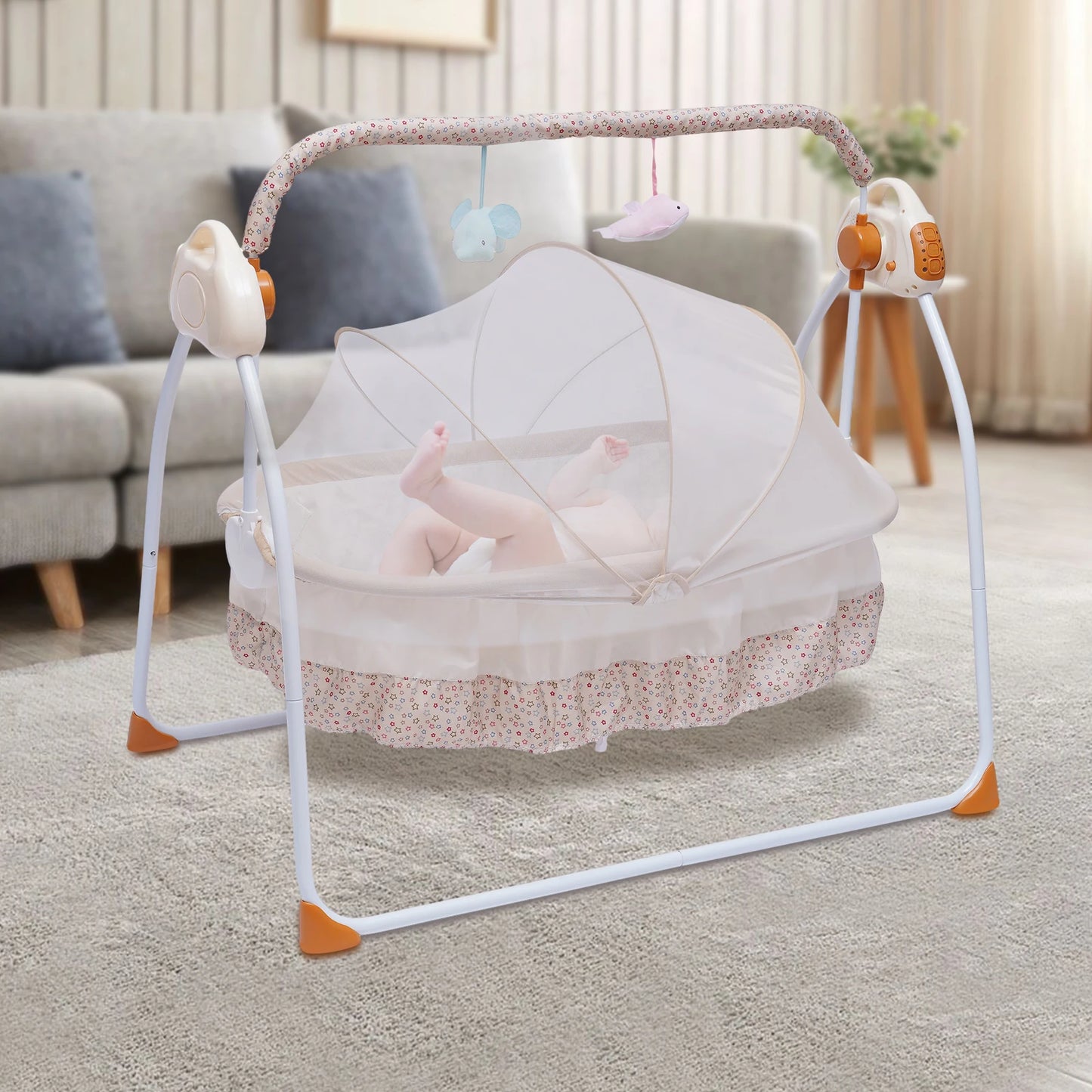 0-25Kg Big Space Electric Baby Crib Cradle Infant Rocker Auto Swing Bed Baby Cradle For Babies Who Are 0-18 Months In Age