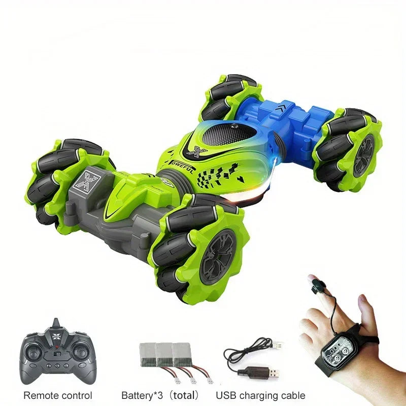Newest 4WD RC Stunt Car 2.4G Radio with 1/2/3 Battery Remote Control Cars RC Watch Gesture Sensor Rotation Electronic Toys Gifts