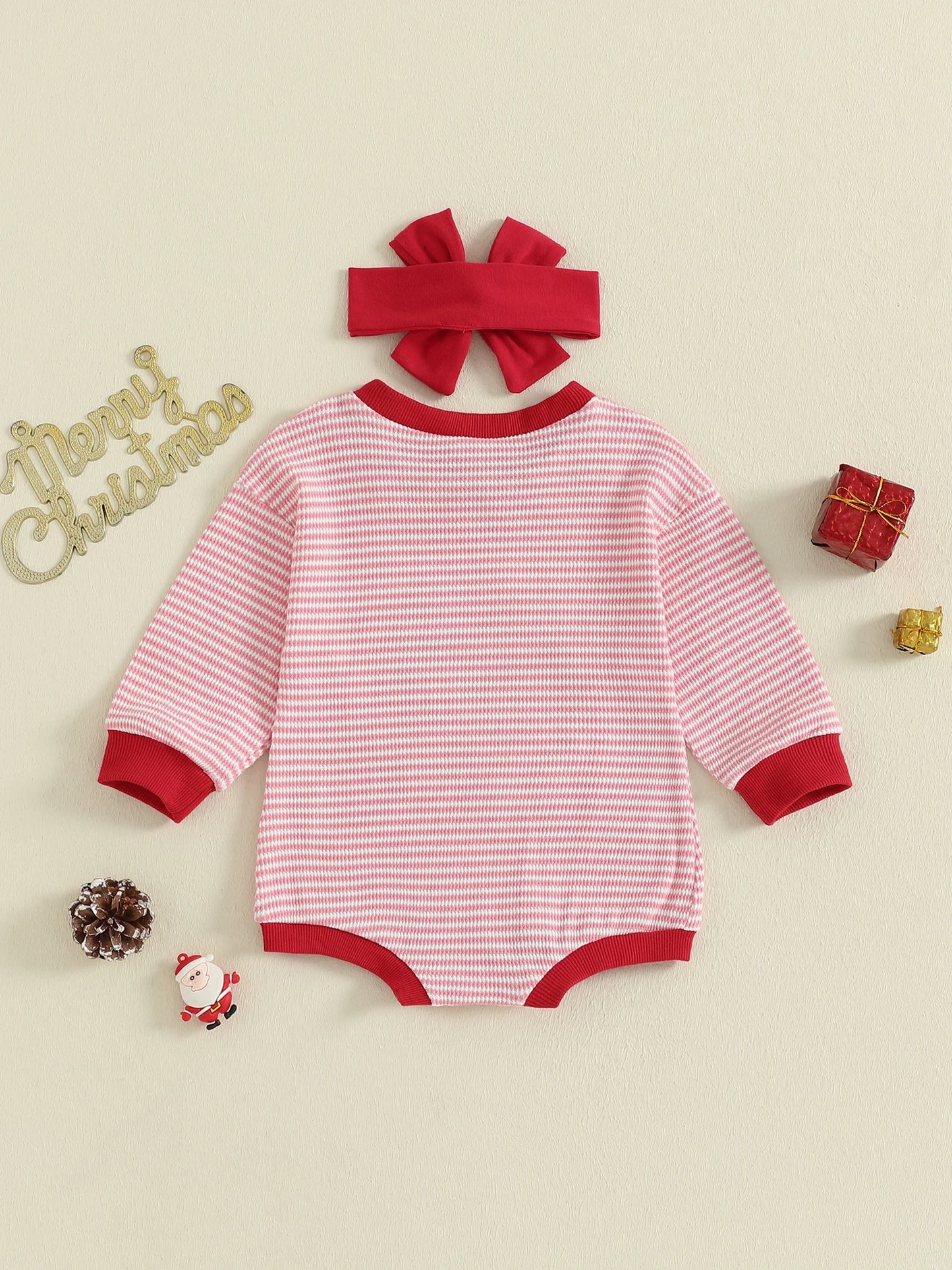 Infant Baby Boy Romper Winter Snowflake Print Reindeer Embroidery  with Hat Set Holiday Costume Outfit for Newborn