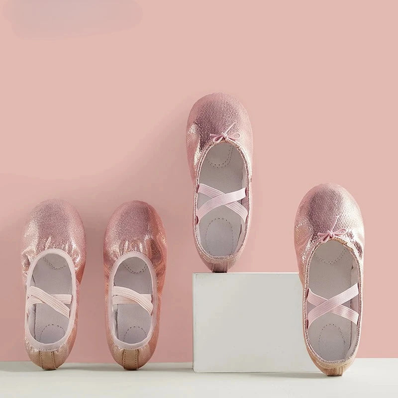 For Girl Ballet Shoes PU Leather Ballet Dance Slippers Split Sole Kids Adult Women Ballerina Yoga Practice Shoes Tutu Dance Shoe