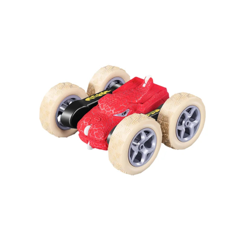 【local warehouse】Set of 2 new crack dinosaur remote control car, double side light with stunt, high speed reversible,toys for bo