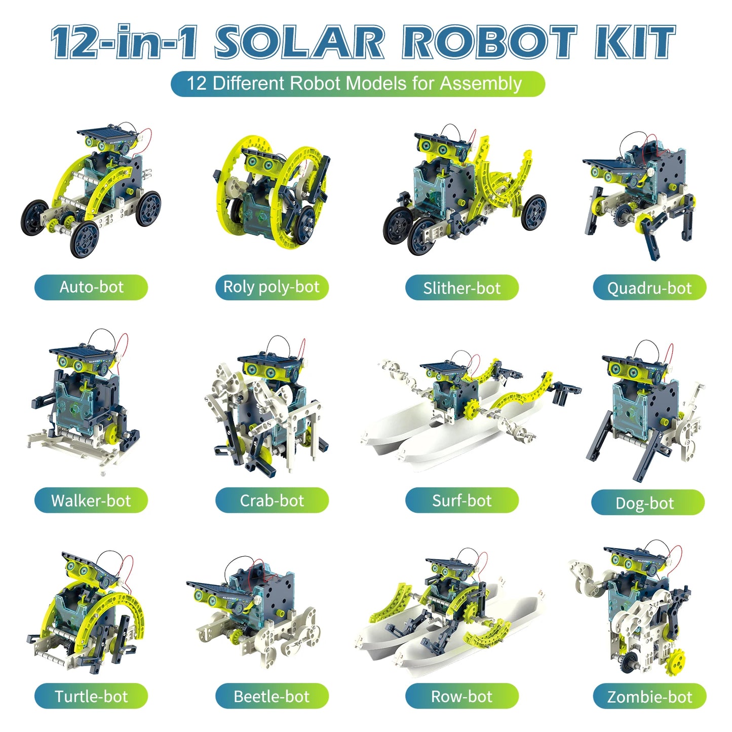 12-in-1 STEM Solar Robot Kit Toys for Kids,DIY Educational Toy Science Kits,Building Experiments Birthday Gifts for Boys Girls