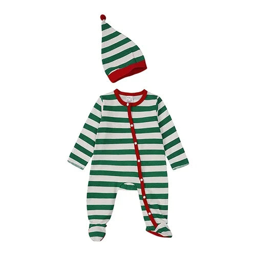 Christmas Children Clothes 0-24M Newborn Baby Boys Girls Bodysuits Long Sleeved Cartoon Velvet Jumpsuit New Year Clothing