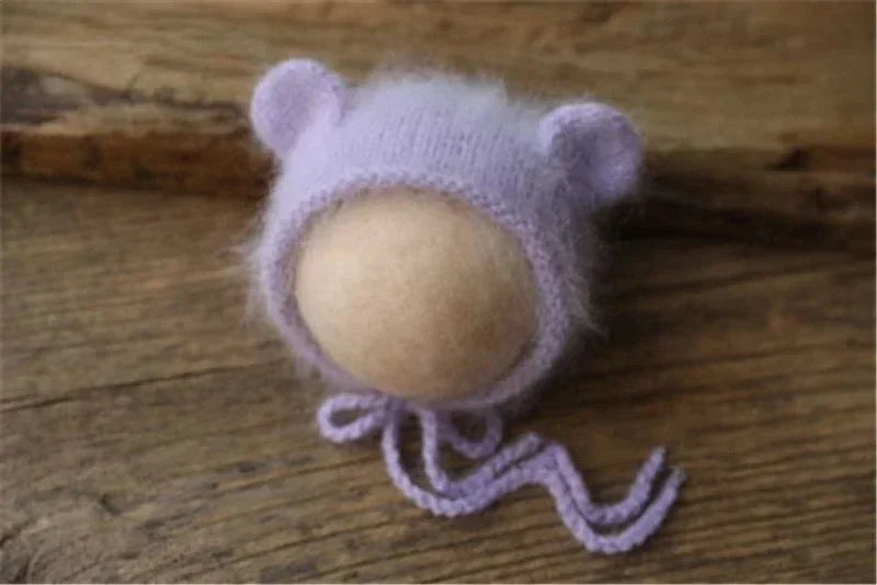 Baby Swaddling  Blanket Newborn Photography Receiving Stretchable Wool Wrap Handmade Hat Photo Shooting Accessories