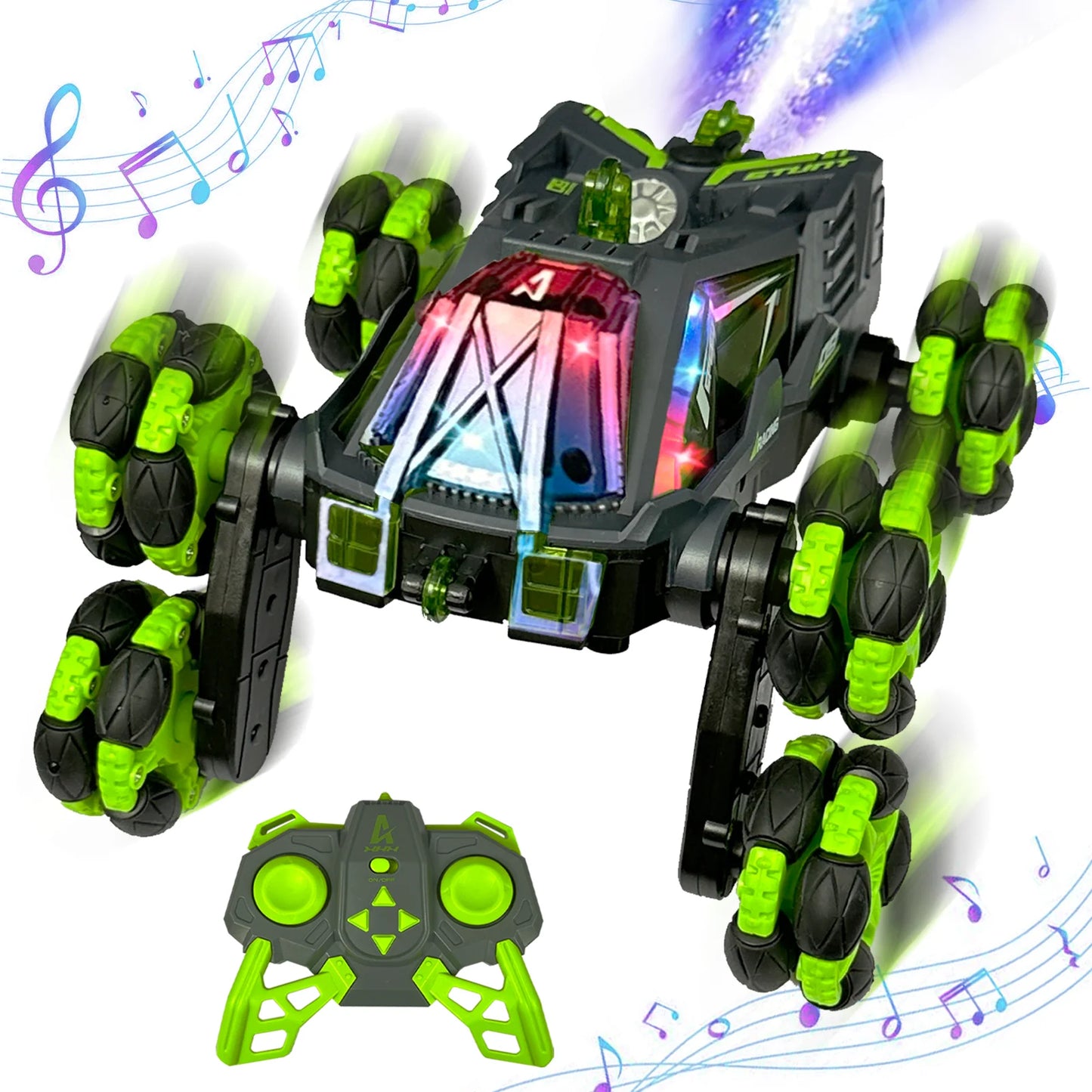 6-Wheel RC Stunt Car - High-Speed with 360° Spins, Durable Off-Road Toy for Kids & Adults, Perfect Gift Idea