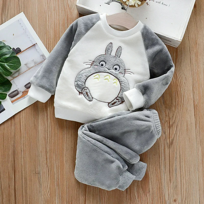 IYEAL Baby Boy Girl Clothes Pajamas Set Flannel Fleece Toddler Children Warm Sleepwear Kids Home Suit Pyjamas Nightwear 1-7Years